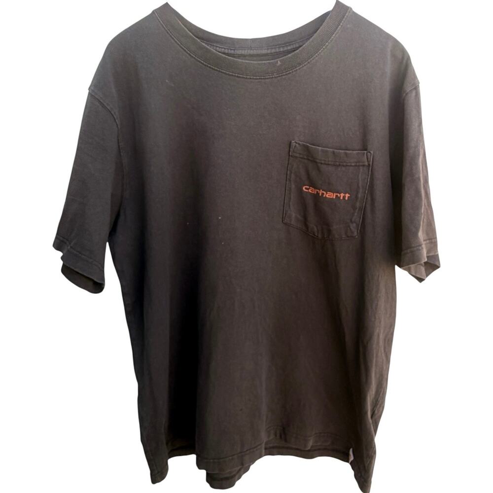 Carhartt Pocket T Shirt Mens Large Brown Relaxed Fit Workwear
